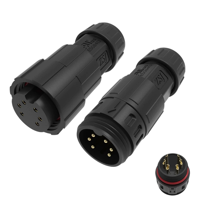 Elecbee M19 Водонепроницаемый авиационный разъем 6-Pin 5A 110V IP68 Тип палки мужской & женская виля для наружного светодиодного кабеля питания