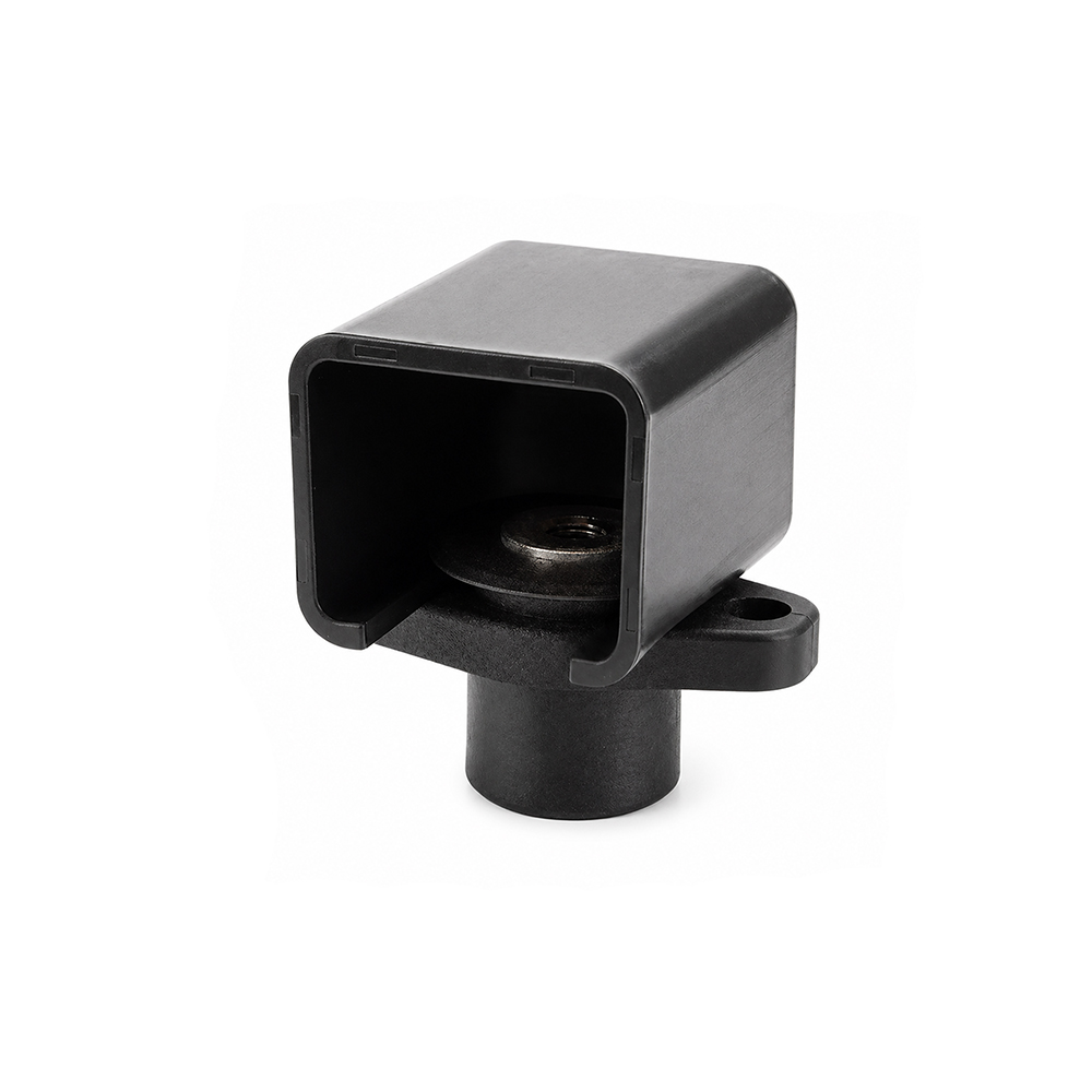 Elecbee Single Stud Type Junction Blocks with Cap, 500A,  Internal Screw (M8), Internal Screw (M8), Flange Mounting, Black