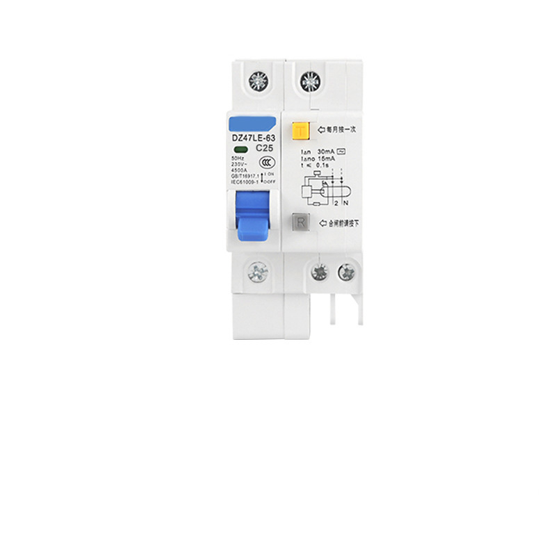 Disjuntor de corrente residual com proteção contra sobrecarga, 1P + N, 25A, CURVAS C, capacidade de quebra 4,5 KA
