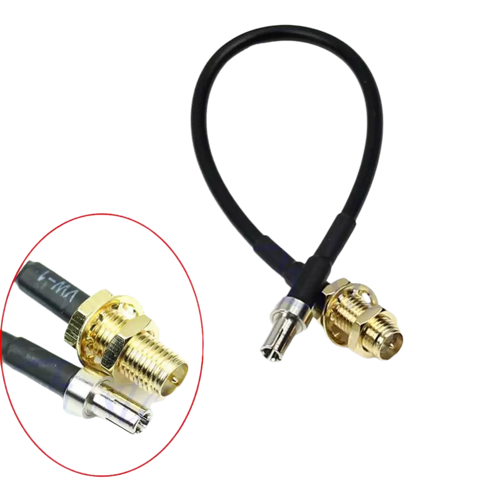 Elecbee TS9 Male Straight to RP-SMA male pin 25cm Pigtail Cable RG178