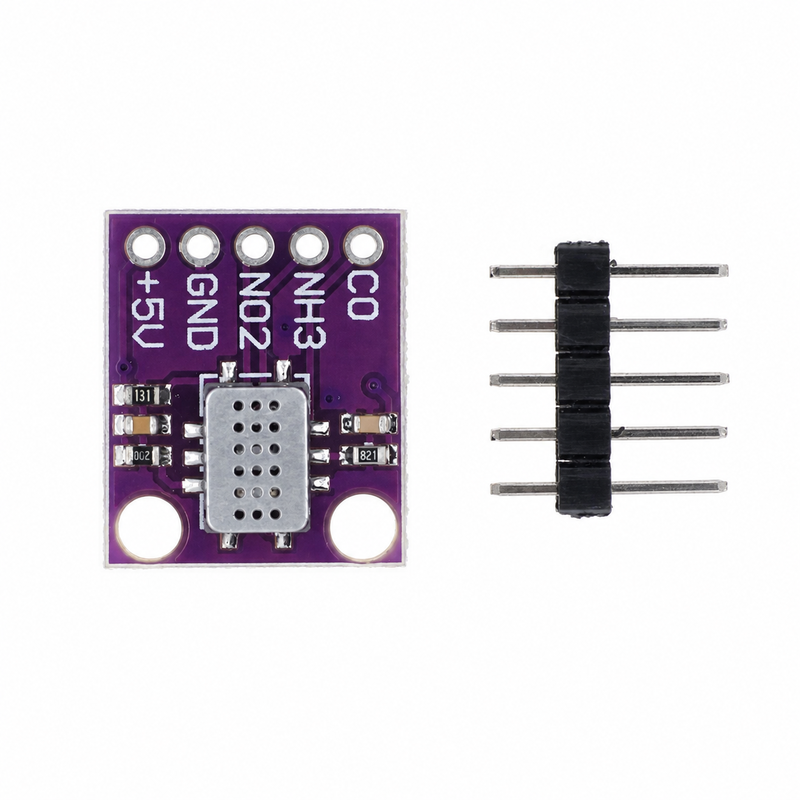 Rotated CJMCU-6814 module view showing the five labeled through-hole connections