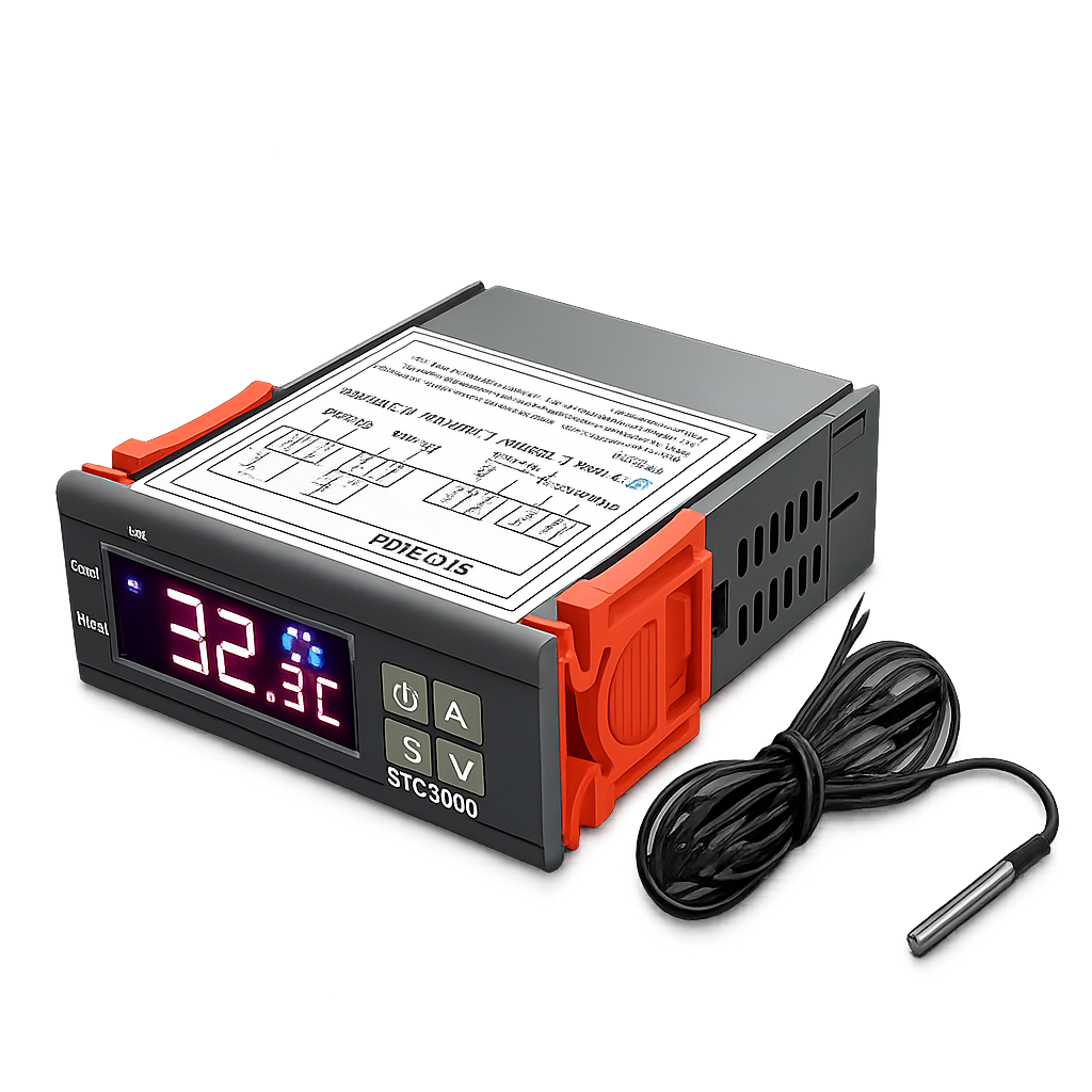 Elecbee STC-3000 Digital Temperature Controller 110-220V AC Dual Relay Thermostat Switch NTC Sensor Heating Cooling Aquarium Incubator Greenhouse