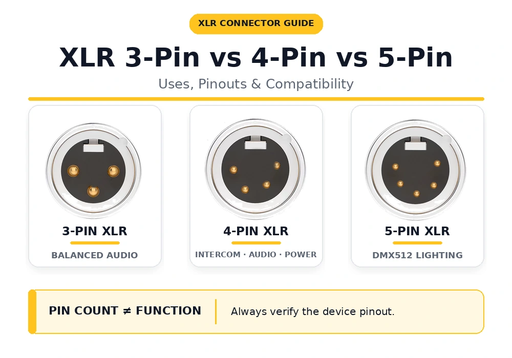 3-pin vs 4-pin vs 5-pin XLR connector guide