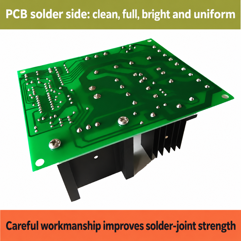 Solder side of brushed DC motor speed controller board