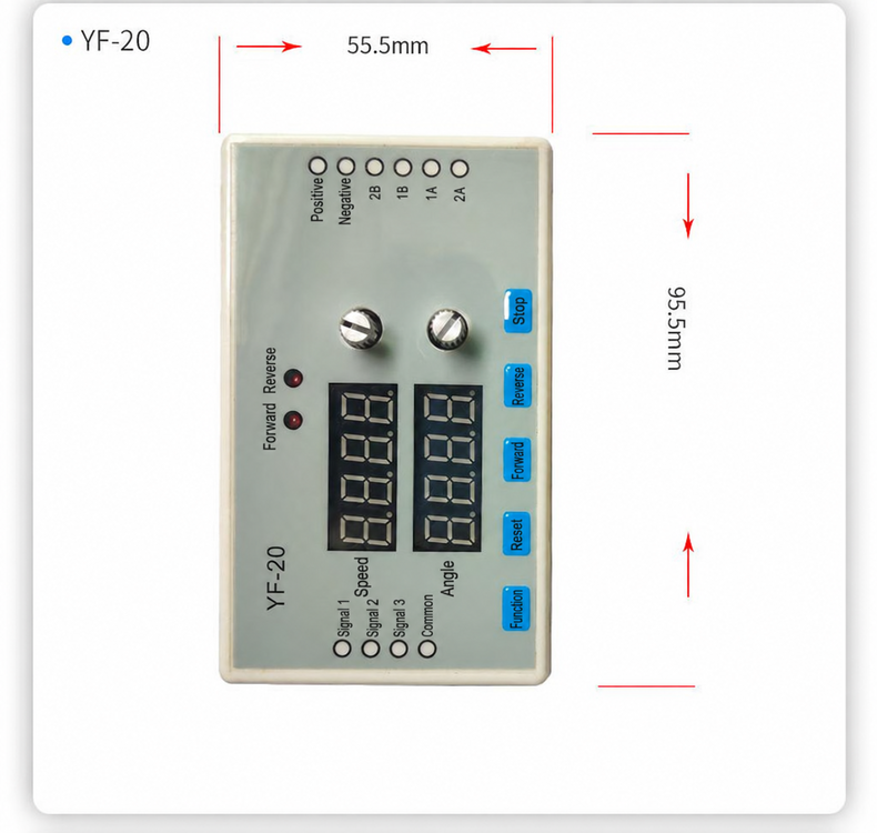 YF-20 stepper motor controller dimensions of 95.5 by 55.5 mm