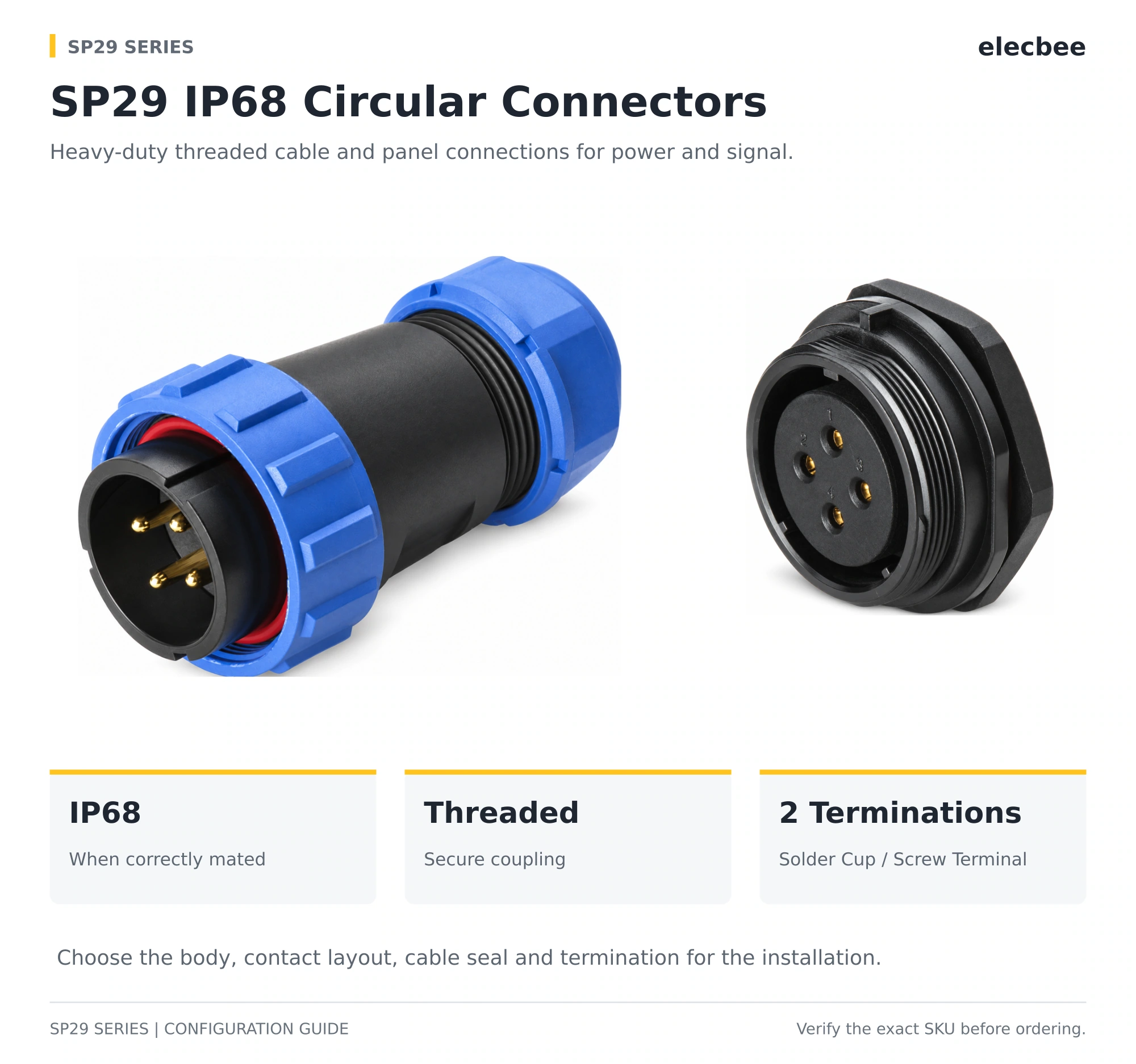 SP29 IP68 circular connector series overview