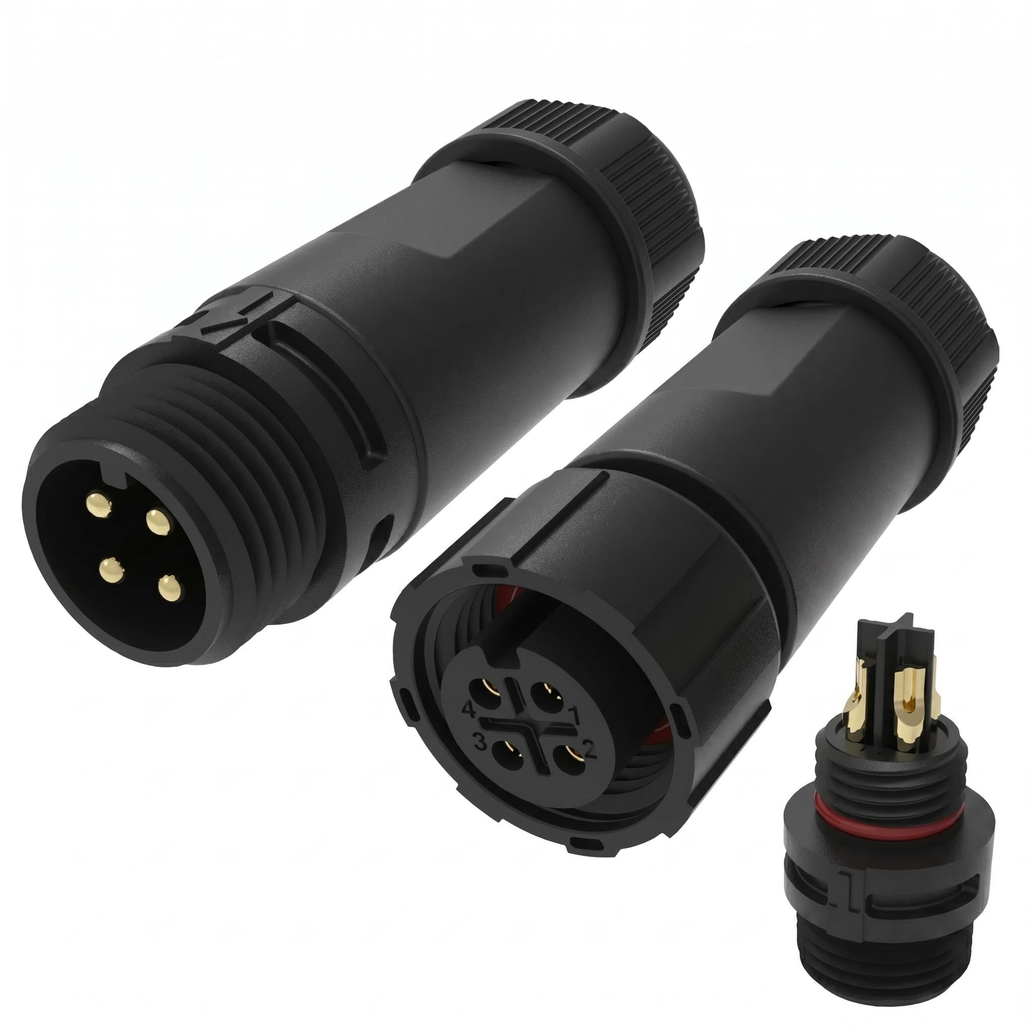 산업 자동화를 위한 Elecbee M12 4 핀 방수 원형 커넥터 세트 IP67 IP68 300V 15A