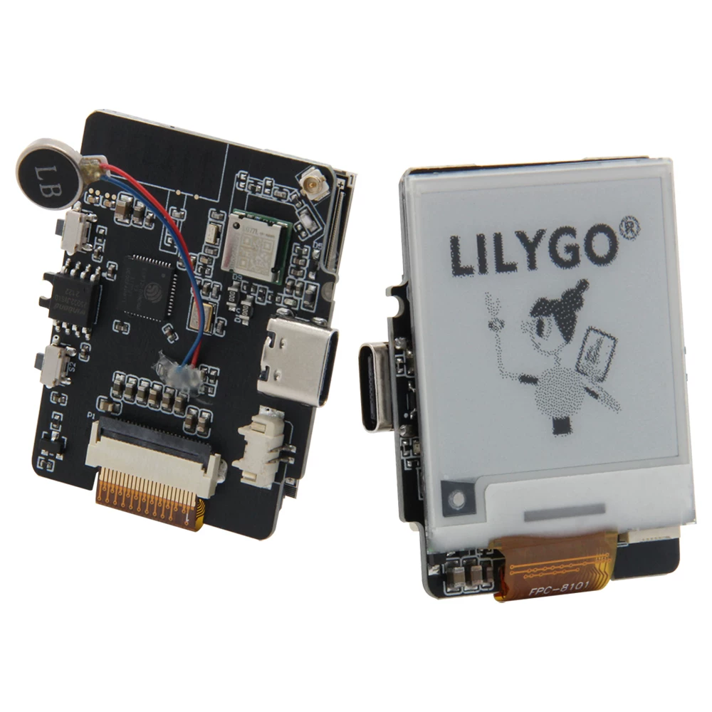 Elecbee LILYGO T-Wrist E-Paper 1.54 Inch E-Ink Display ESP32 Development Board, LG77 GNSS GPS Beidou, Vibration Motor Smartwatch Module