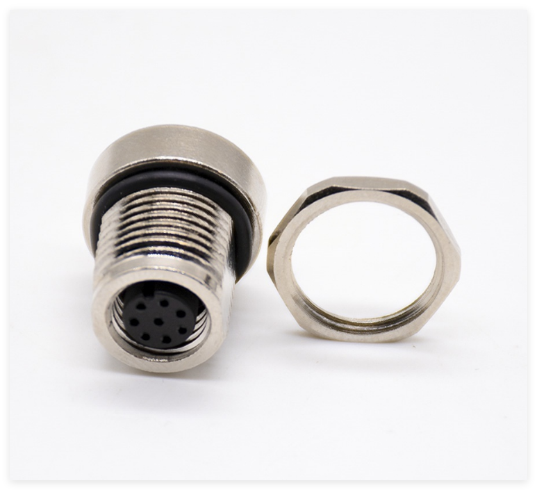 Elecbee Connettore M8 8 Pin Pannello a presa femminile Montare dritto una coppa di codifica per cavo