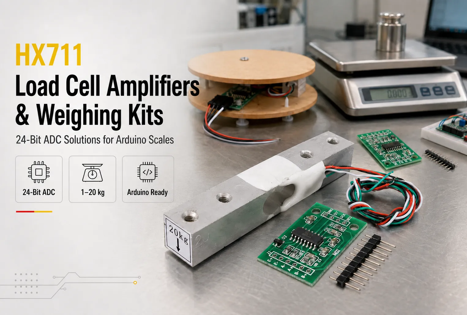 Moduli amplificatori HX711 per celle di carico e kit di sensori di pesatura