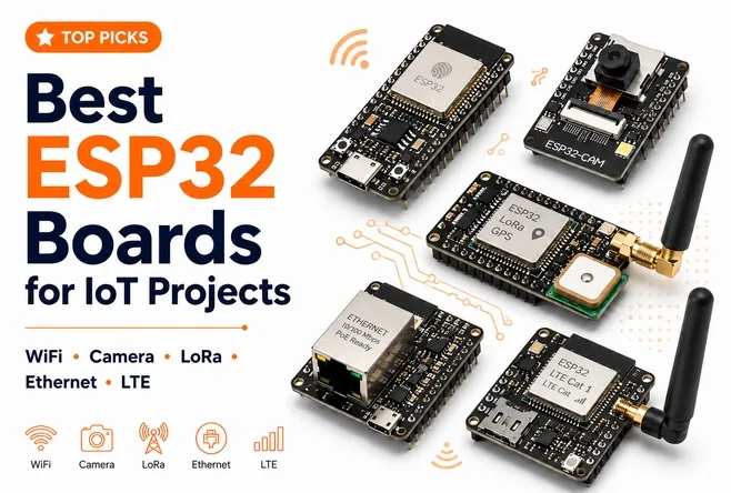 适用于WiFi、相机、LoRa、以太网和LTE物联网项目的ESP32板