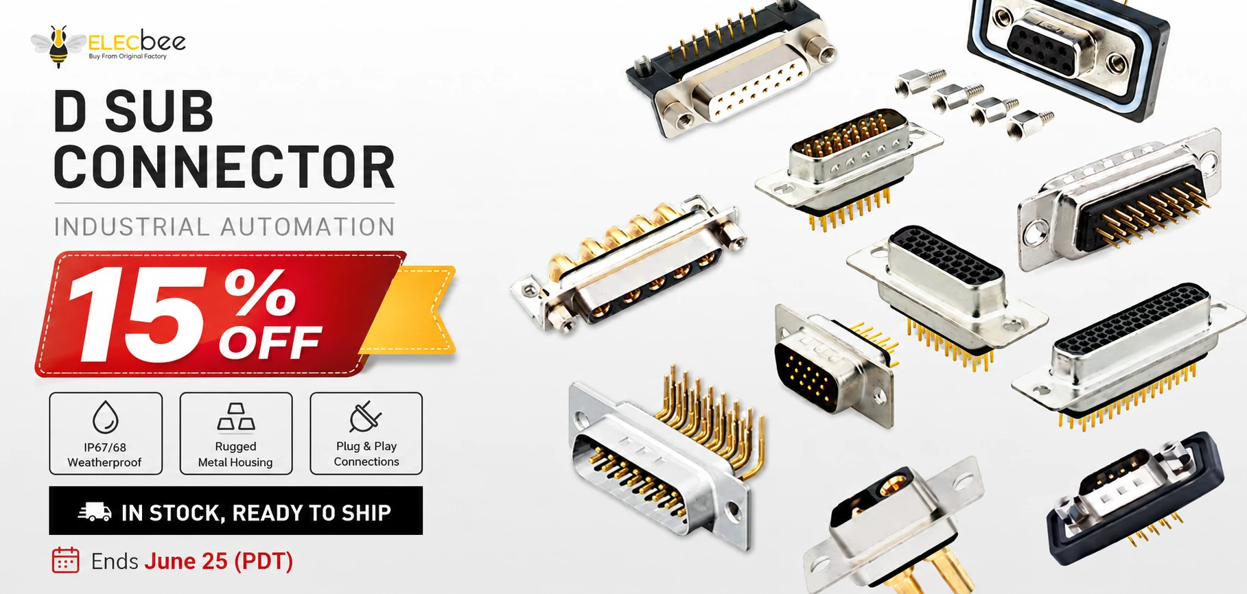 D-sub connectors 15% off