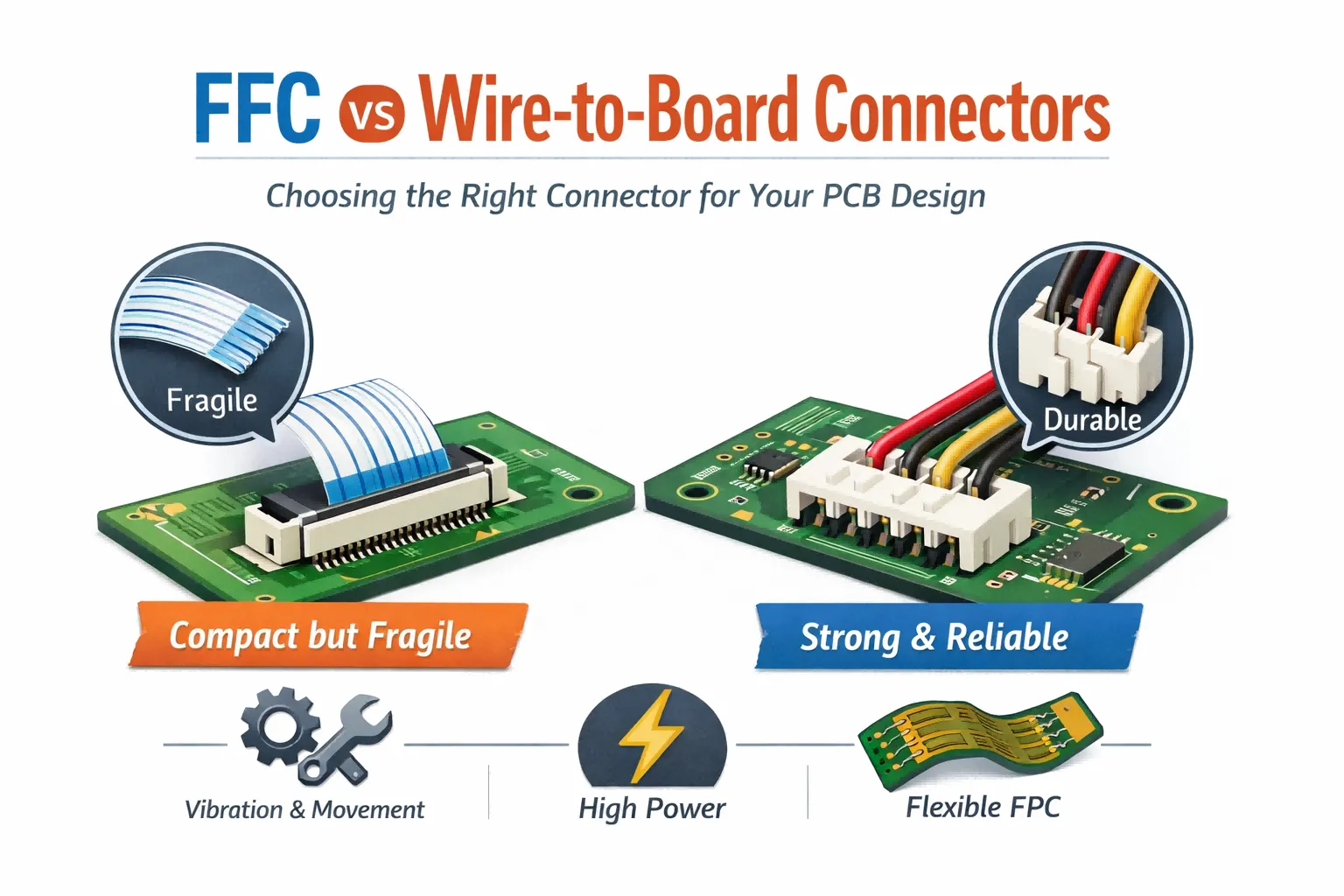 FFC против проводника к плате: какой разъем следует использовать?