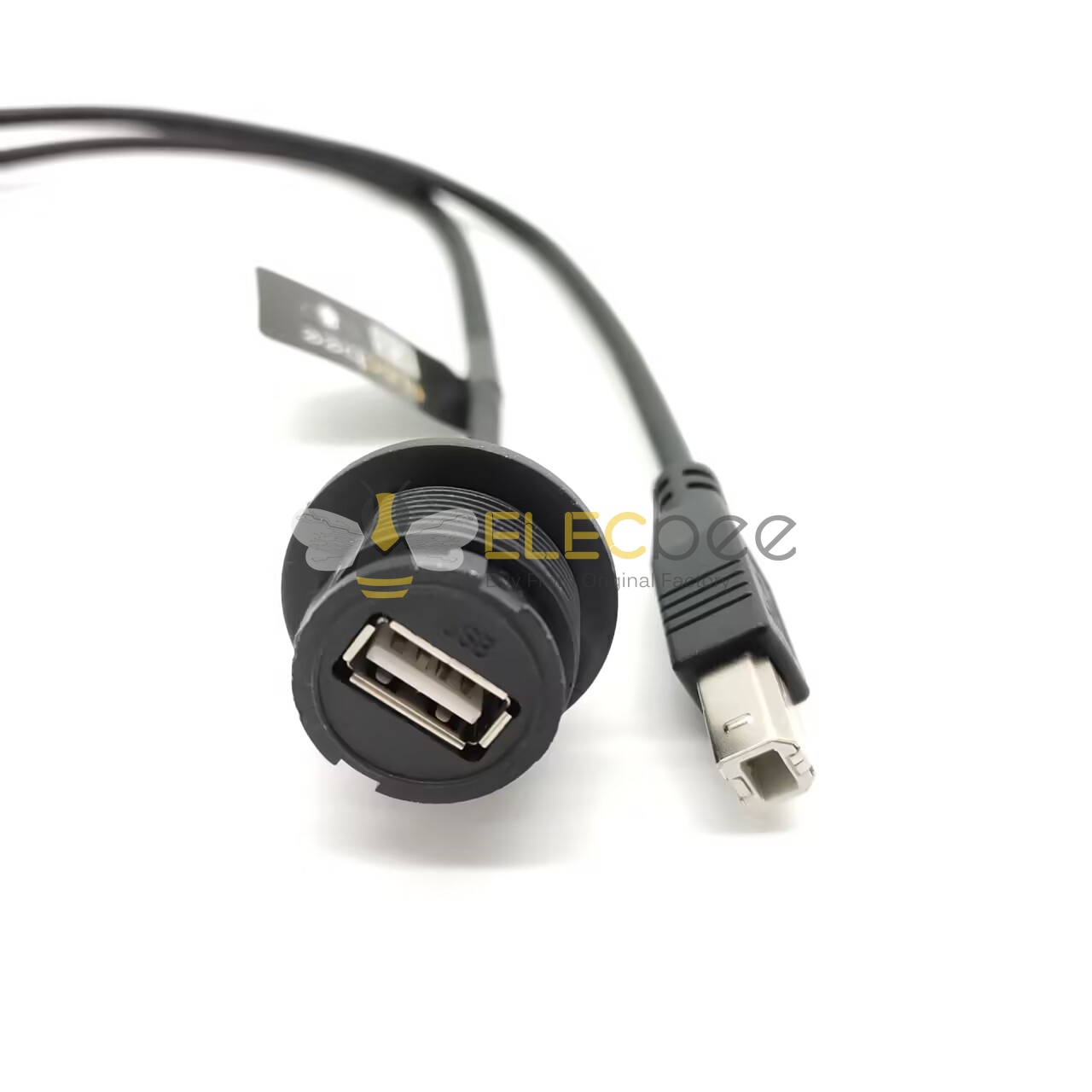 Elecbee Usb Panel Mount Type A Cable to Type B Waterproof USB Cable