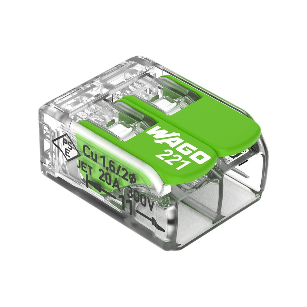 Wago 221 系列 带杠杆的拼接连接器 ,221-622 2 端口,适用于全线 10-20 AWG