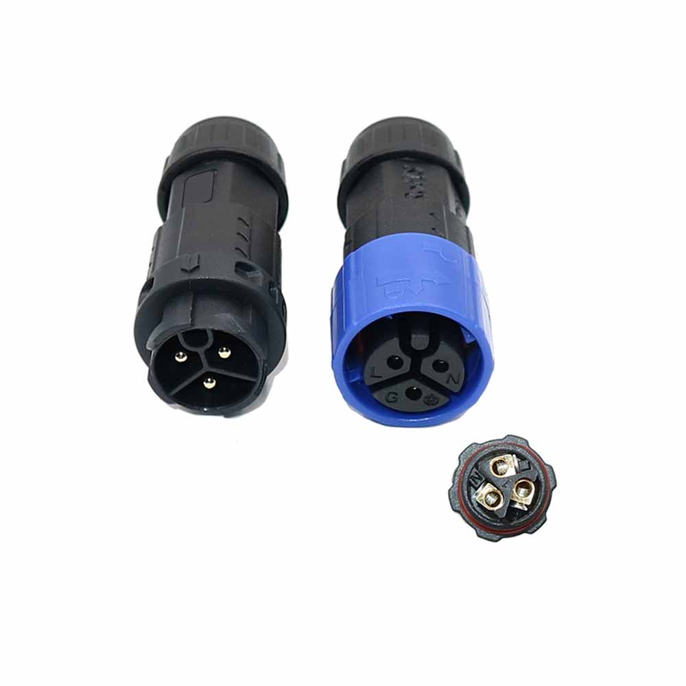 Elecbee M19 Bayonet Waterproof Connector Screw Type Male and Female Docking 3-Core Plant Lamp Power Quick-Swap Connector