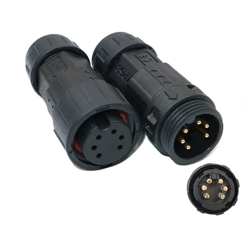 Elecbee M19 Male And Female Solder Type for Cable 6-Core Plug-In Waterproof Connector Plug Battery Charger Connector