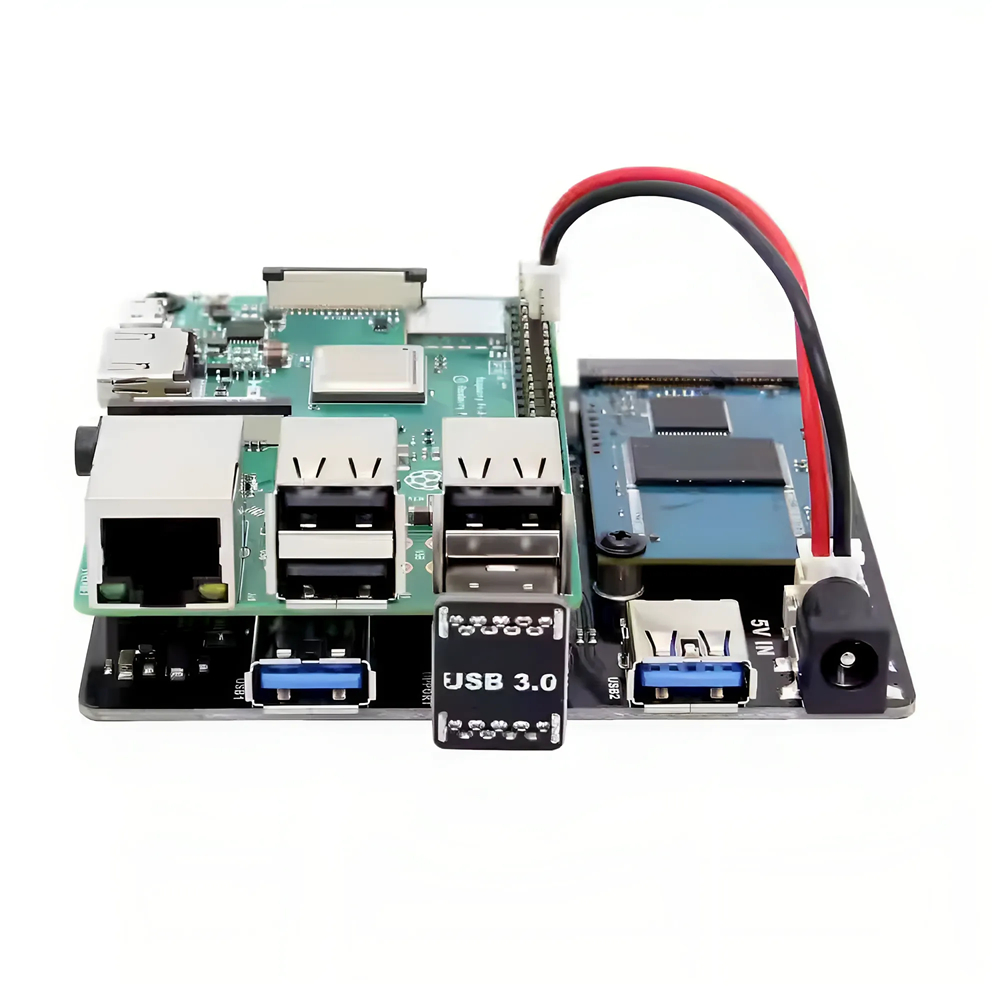 Elecbee 升级版 V3.1 X850 mSATA SSD 存储扩展板 适用于树莓派 3 Model B / 2B / B+