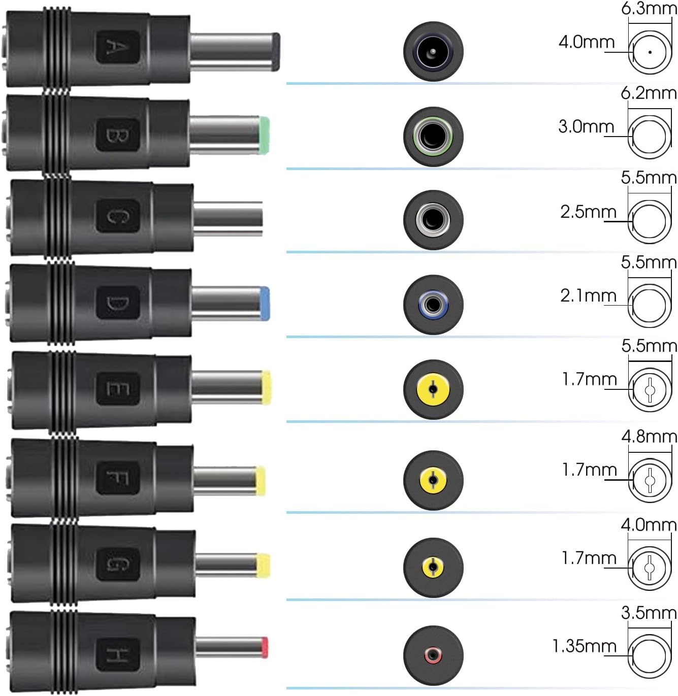 5.5mm X 1.7mm Male To 5.5mm X 2.1mm Female DC Power Adapter Cable – Ablegrid