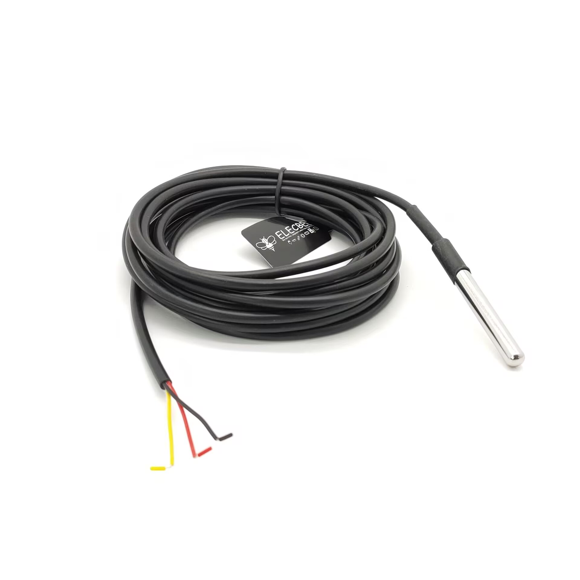 Elecbee DS18B20 Stainless Steel Waterproof Temperature Sensor | 3m Cable | -55℃~+125℃ | 3.0-5.5V | Industrial Grade