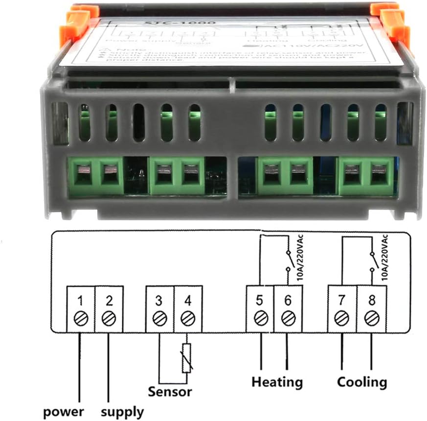 Termostato Digitale STC-1000 12V Con Sonda NTC - Regolatore Temperatura Riscaldamento/raffreddamento Per Acquario, Incubatore, Fermentazione