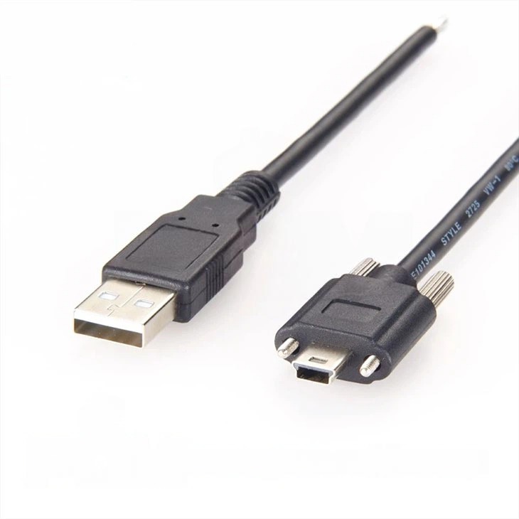 Elecbee USB 2.0 Type-A To Mini-B Cable with Locking Screw 1.4M