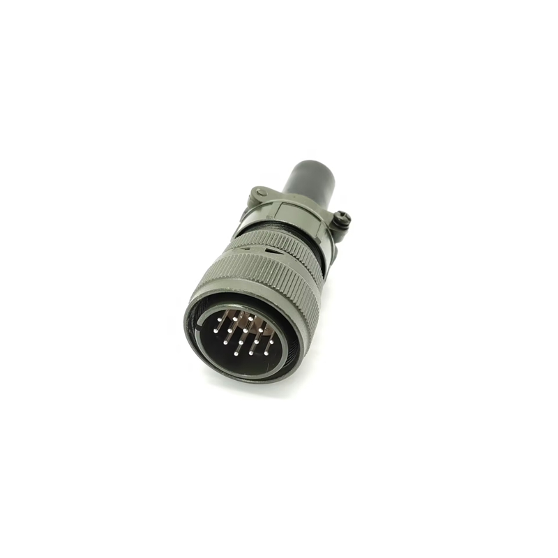 Elecbee Mil-Spec Connector MS5015 Series Threaded MS3106A20-27P silvering 14pin Straight  Solder Type Plug