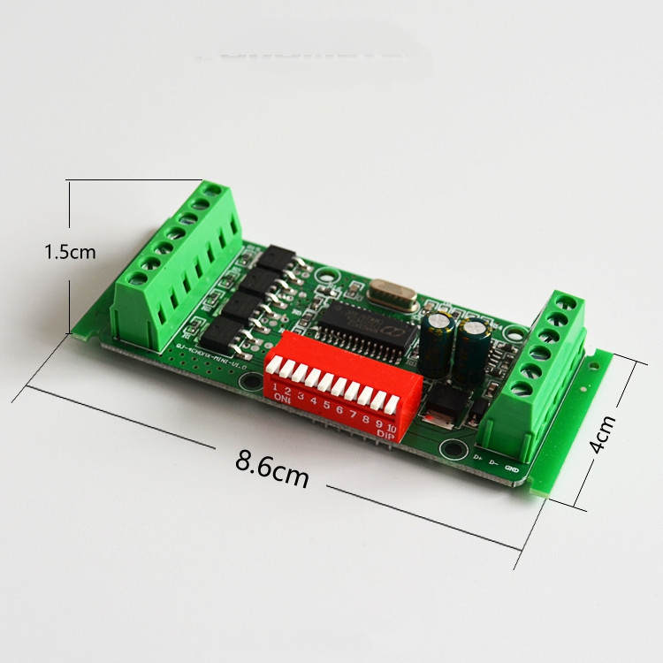 Elecbee 迷你 3 或 4 通道 LED DMX512 解码板，带拉码恒定控制灯带，适用于舞台或 LED 广告招牌 3CH