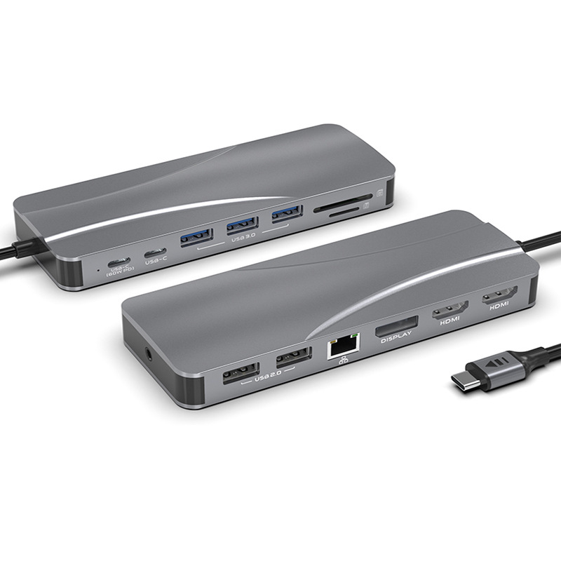 Elecbee 私模现货type-c拓扩展坞60W PD+4K HDMI+DP USB C HUB扩展集线器