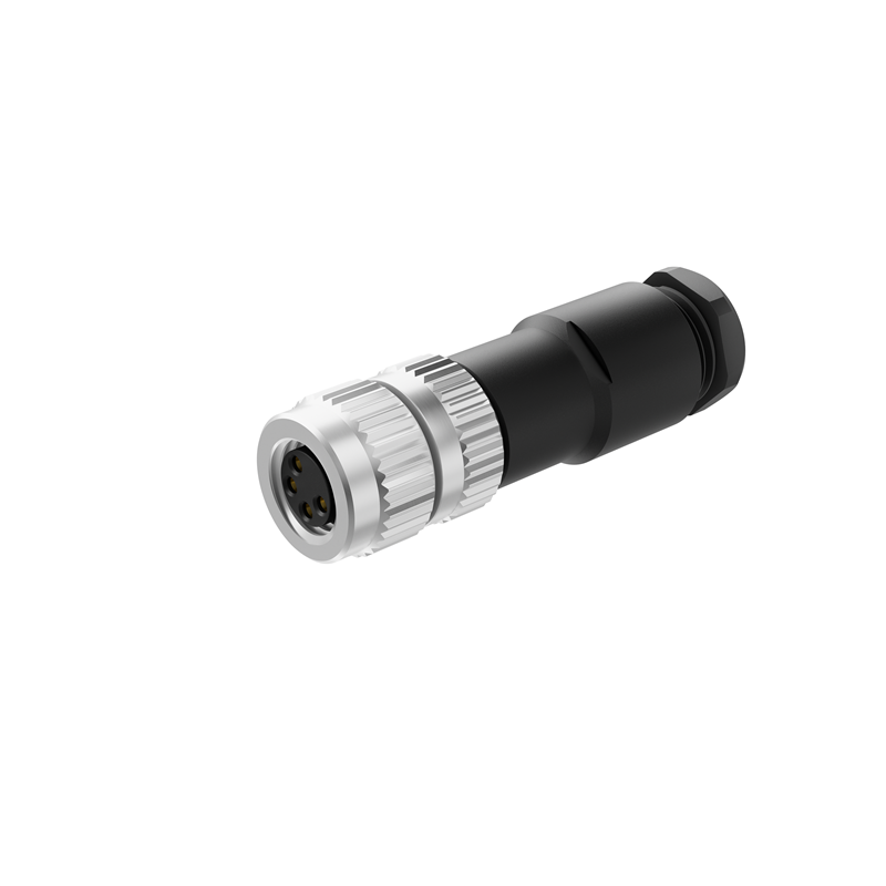 Elecbee M8 4Pin Field Wireable Connector Straight Female Assemble Type Unshiled Plug