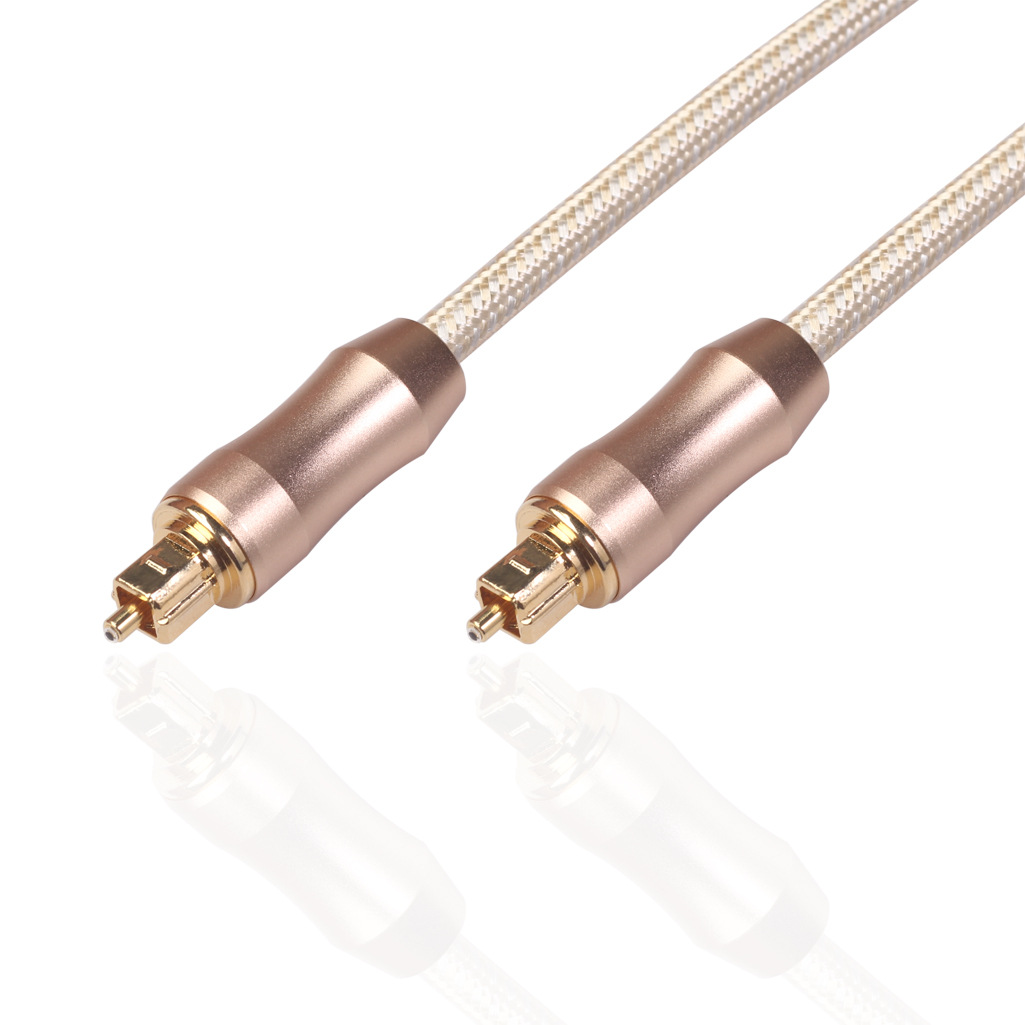 Elecbee SPDIF Toslink Fiber Optic Audio Cable – 2M, Durable Aluminum Alloy Shell, Gold-Plated Connectors for Amplifiers, Audio Decoders, and Home Theater Systems