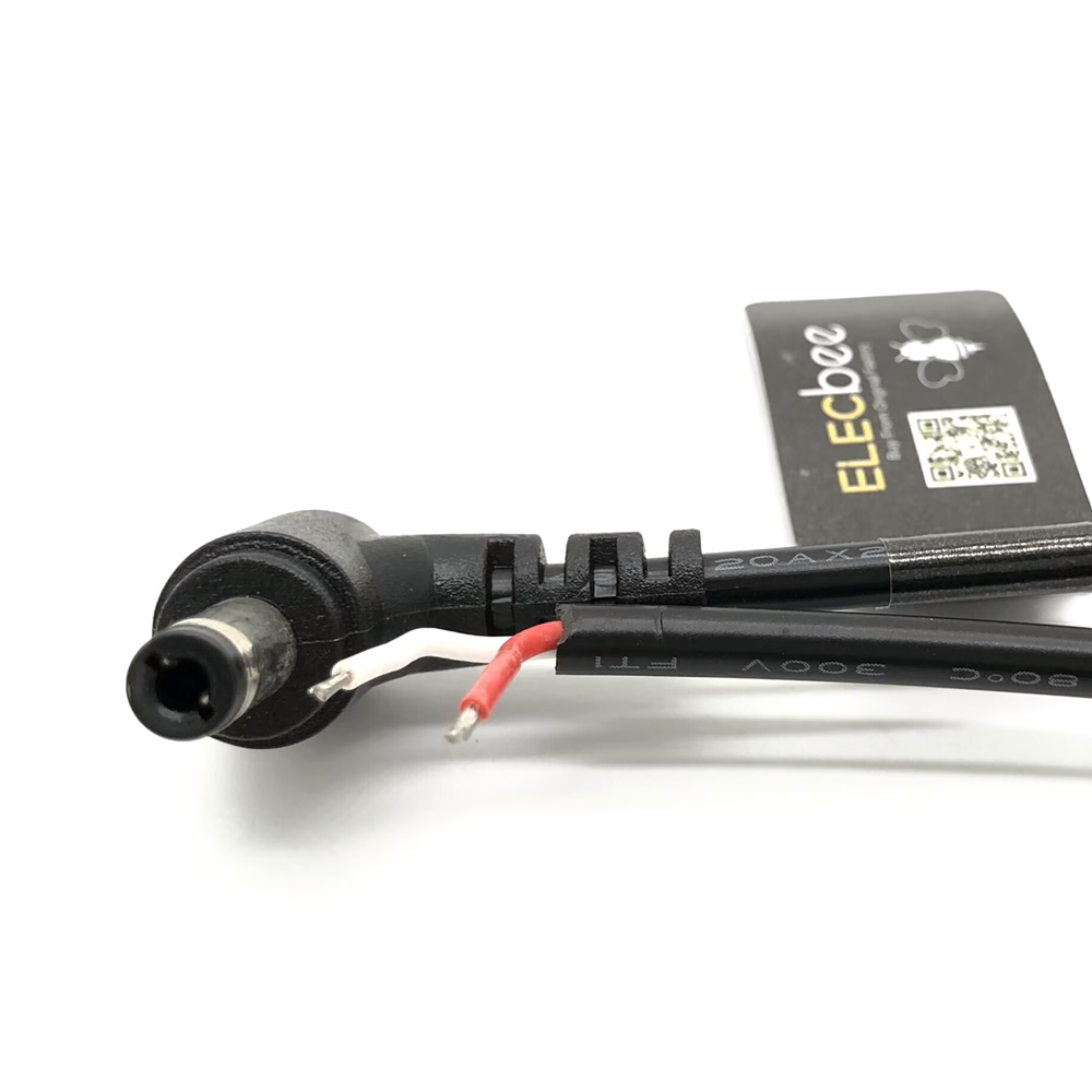 Elecbee DC5.5*2.5mm Male Connector DC Power Cable Angled 0.3mm2 30cm Length