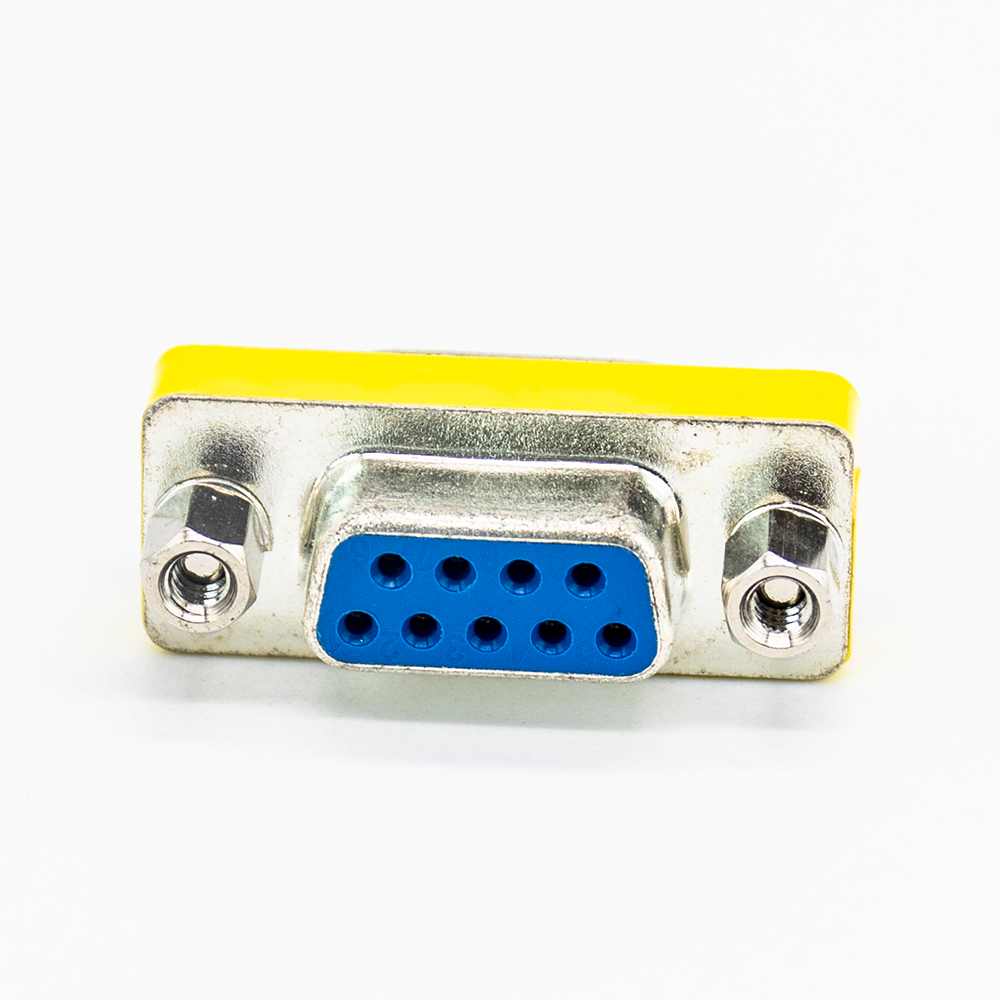 Elecbee Mini Gender Changer DB9 Straight Standard D-Sub 9 Pin Female To Female Metal