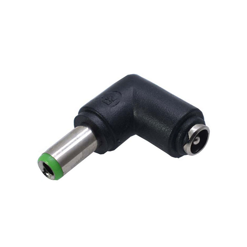 Elecbee 直流电源适配插头DC5.5x2.1mm母转DC6.3x3.0mm公头直流电源适配器弯式
