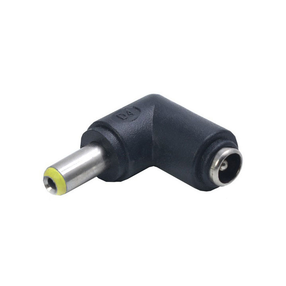 Elecbee Power Adapter Connector DC 5.5x2.1mm Jack to 5.5x2.1mm Yellow Plug 90 Degrees