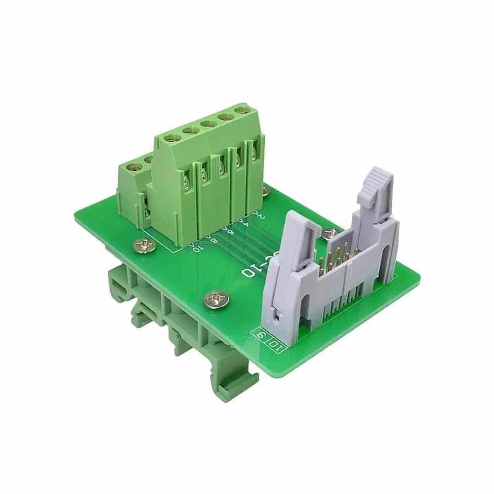 Elecbee DC2 10P Latched Header Connector Extension Line Terminal Block 10 Pin PCB Module Rack Relay Board Simple Solderless Terminal Block 10 Pin Latched Header Connector with Simple Bracket