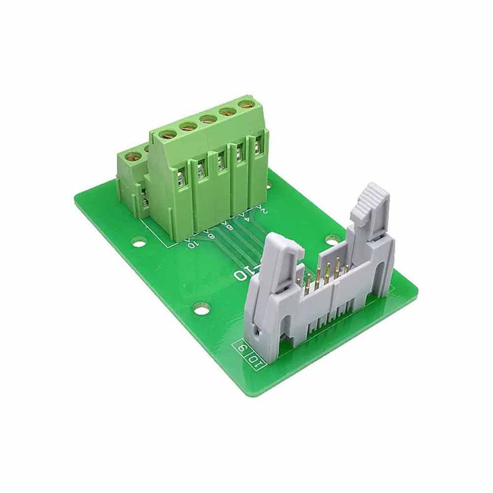Elecbee DC2 10P Latched Header Connector Extension Line Terminal Block 10 Pin PCB Module Rack Relay Board Simple Solderless Terminal Block Single 10 Pin Latched Header Connector
