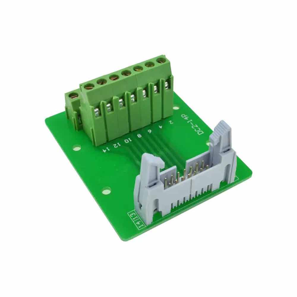 Elecbee DC2 14P Latched Header Connector Extension Line Terminal 14 Pin Bullhorn Connector with Bracket Terminal Block Relay Extension Board Single Terminal Block