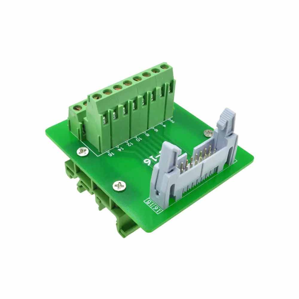 Elecbee DC2 16P Latched Header Connector Extension Line Terminal 16 Pin Bullhorn Connector with Bracket Terminal Block Relay Extension Board Solderless Terminal Block with Simple Bracket