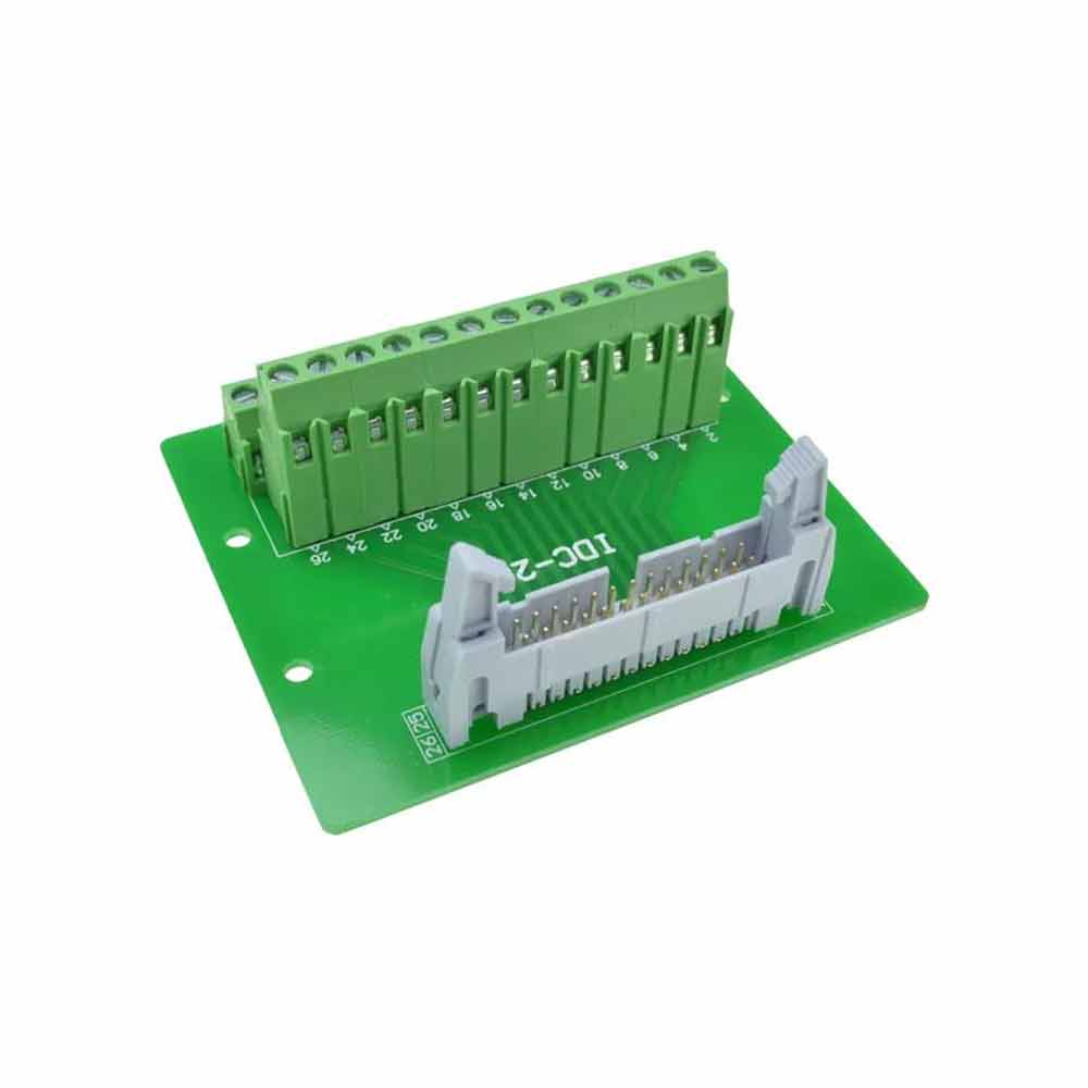 Elecbee DC2 26P Latched Header Connector Extension Line Terminal Terminal Block 26 Pin Bullhorn Connector with Bracket Relay Extension Board Single Solderless Terminal Block