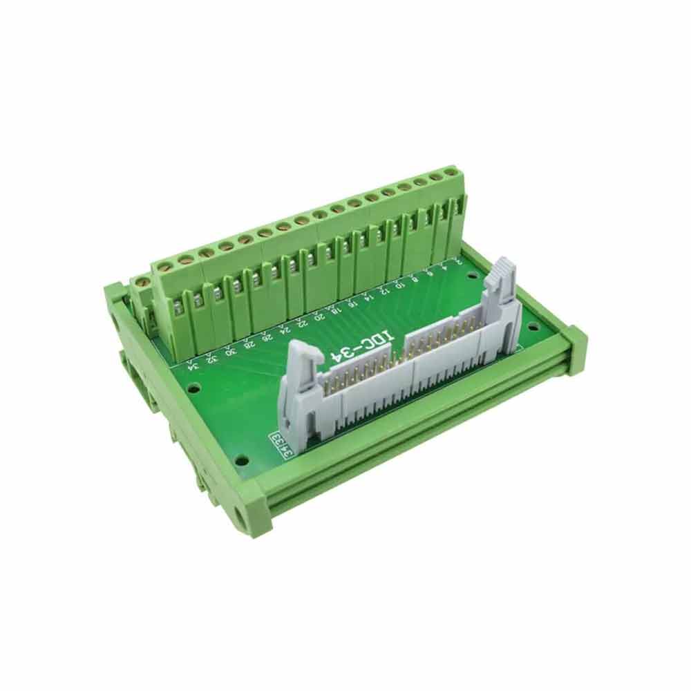 Elecbee DC2 34P Latched Header Connector Extension Line Terminal PLC Relay Extension Board 34 Pin Connector Bullhorn Terminal Block 34 Pin Latched Header Connector Terminal Block