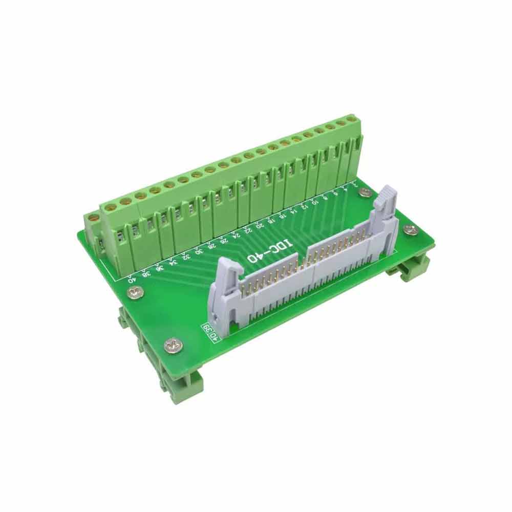 Elecbee DC2 40P Latched Header Connector Extension Line Terminal 40 Pin PLC Terminal Relay Extension Board Wiring Board with Bracket Latched Header Connector with PCB Bracket