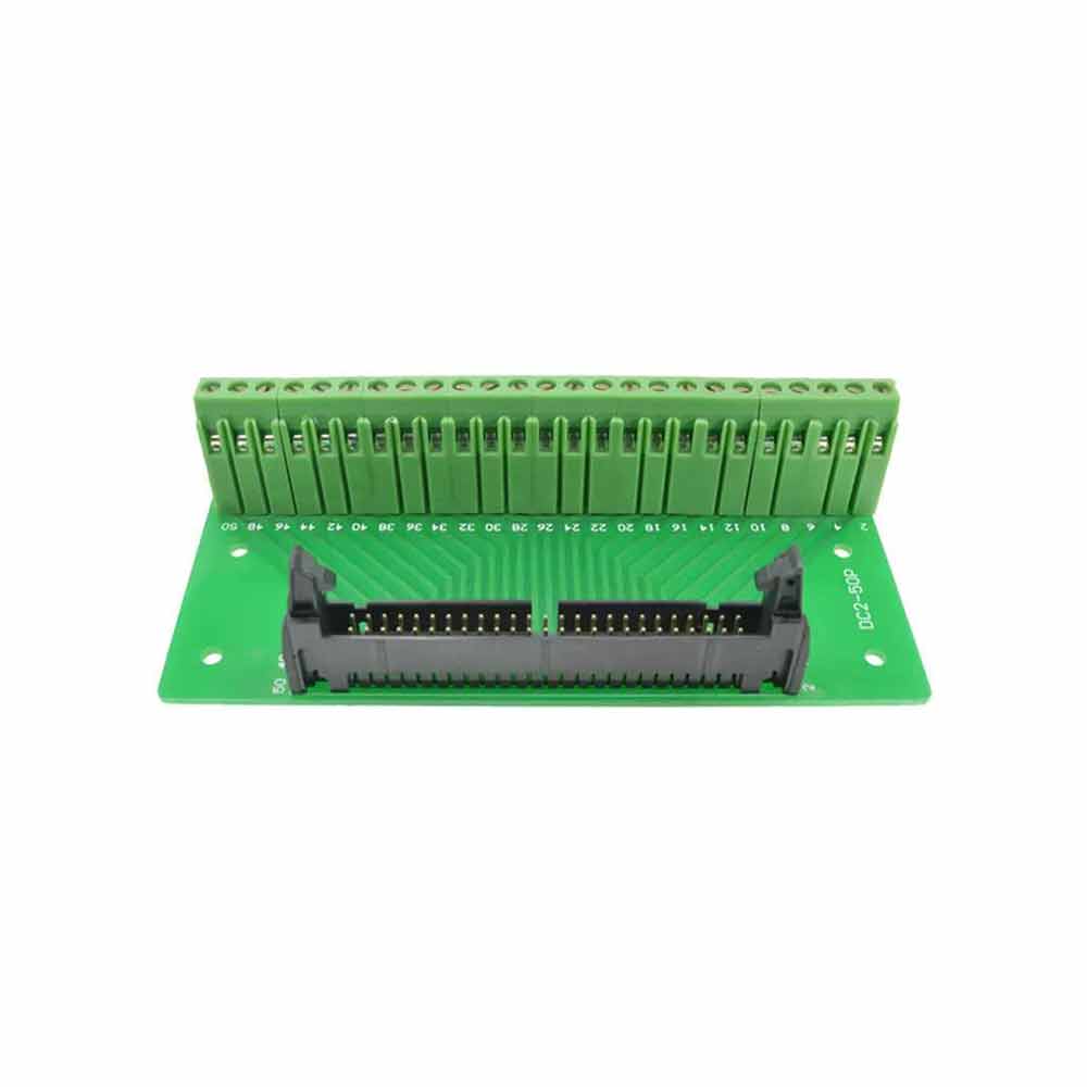 Elecbee DC2 50P Latched Header Connector Extension Line Terminal PLC Relay Extension Board Solderless 50 Pin Bullhorn Connector Plug Single 50 Pin Bullhorn Terminal Block