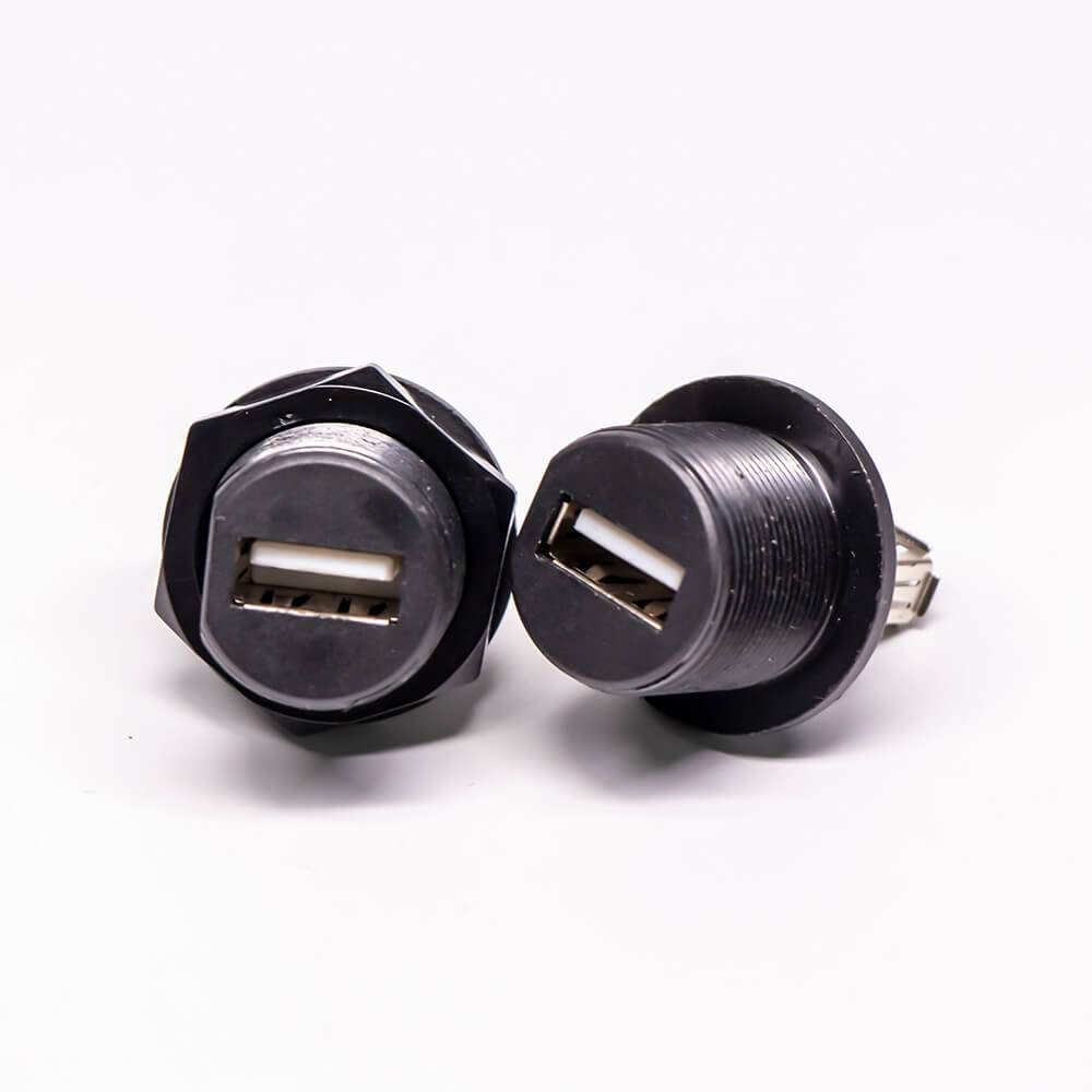 Elecbee IP67 Female to Female USB Connector USB 2.0 Type A Adapter Straight Front Mount