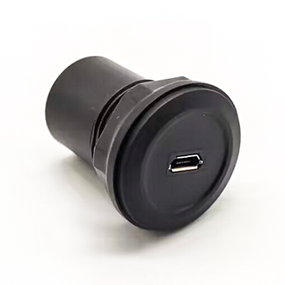 Elecbee Micro USB Socket Jack to Jack Panel Mount Adapter Dia 22mm