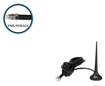 Elecbee Auto Cell Antenna, 2" Magnet Base, 3" Long, 10 ft Cable, FME Connector