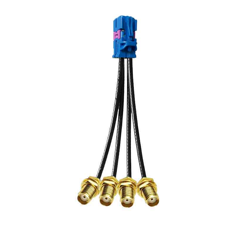 Discover the Power of the 4-in-1 Mini FAKRA Straight C Code Female to SMA Straight Female Vehicle Cable Extension