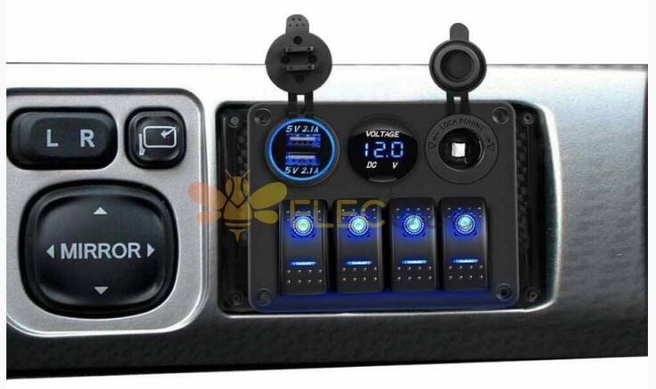 Enhance Your Vehicle's Convenience and Style with the 4 Gang Combo Panel Switch Boat Style Assembly