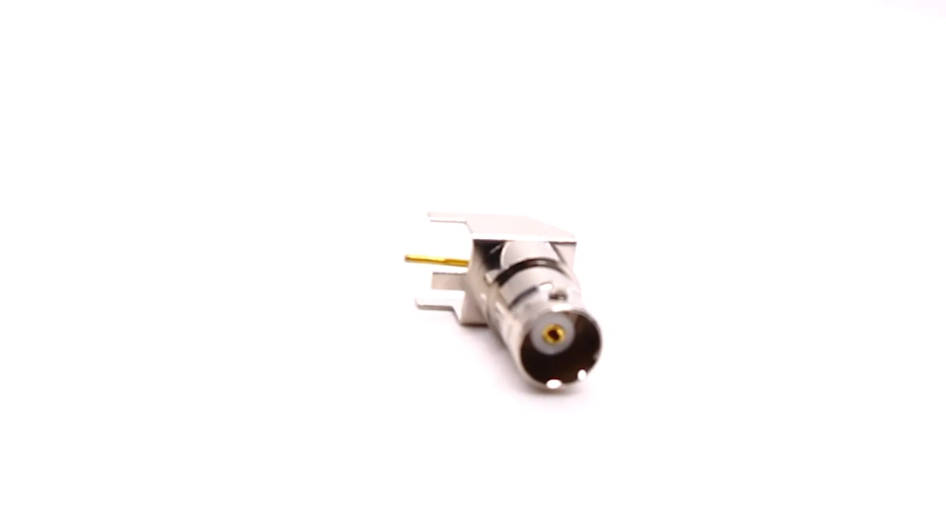 BNC Female Connector Video: Premium BNC Female RF Connector, Right Angle Through Hole PCB Mount