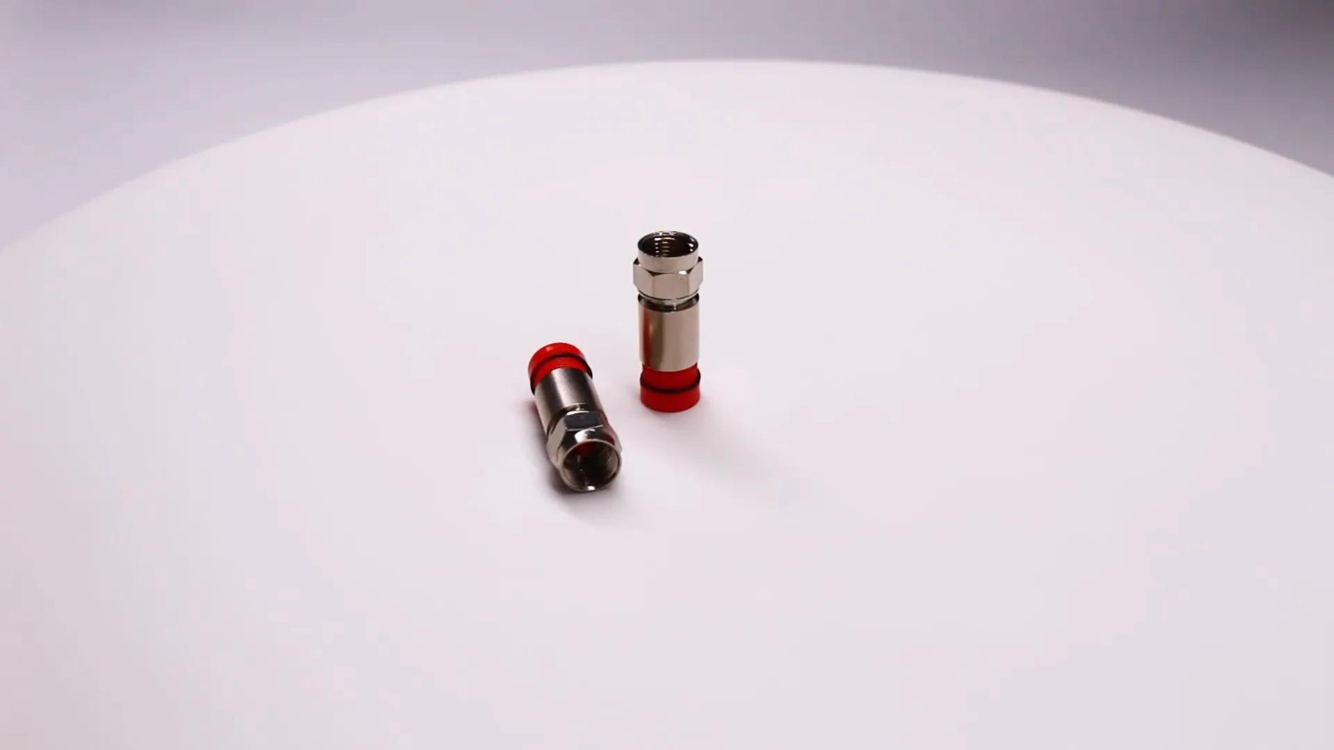 F Connector Video: F Type RG6 Connector Red Male Straight Connector Compression Type